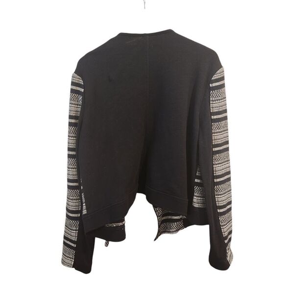 Lou & Grey Moto Zip Up Sweater Jacket XXL Women's Black White - Picture 3 of 6